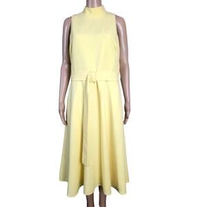 Black Halo‎ Yellow Midi Dress Size 12 NWOT